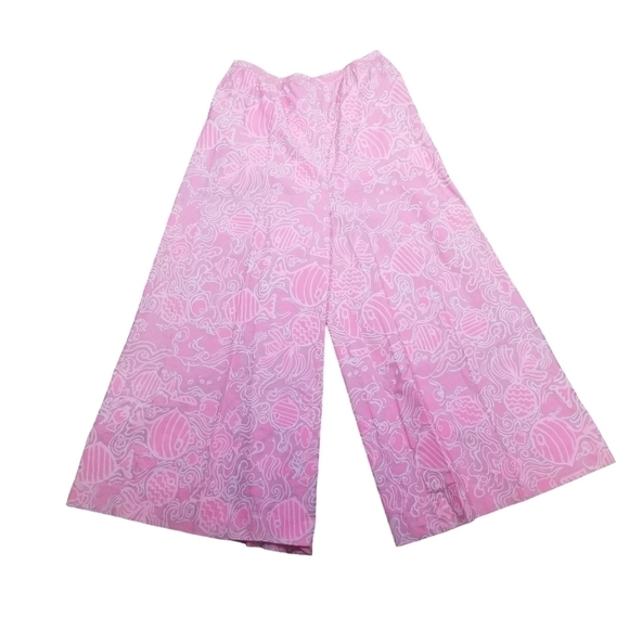 Vtg 60s 70s pink beach extreme wide leg pants